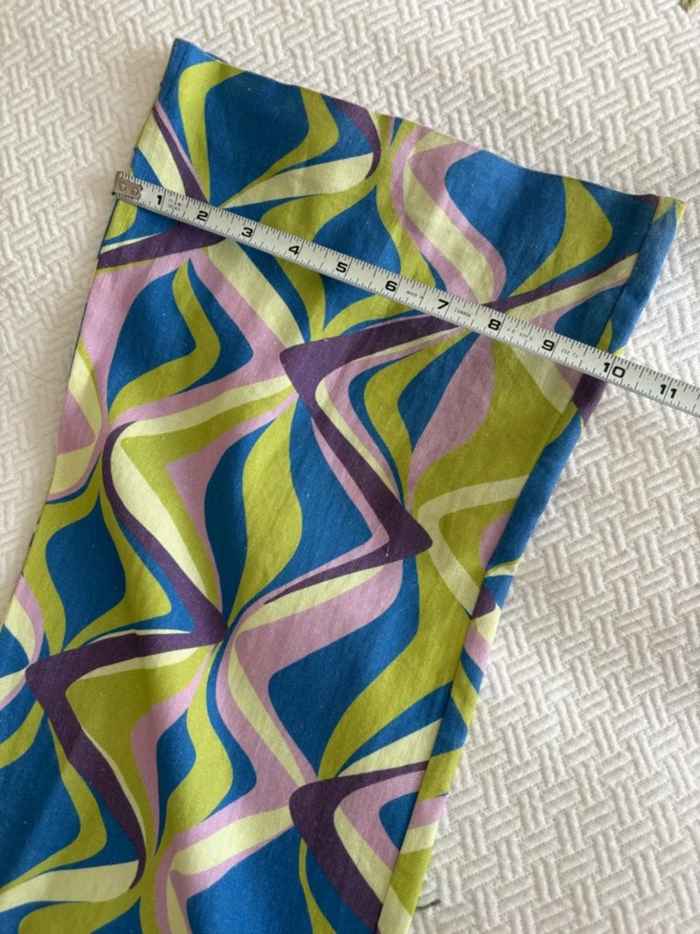 Zara hippy chic Graphic Print Pants - Blue Green Purple - Picture 6 of 7